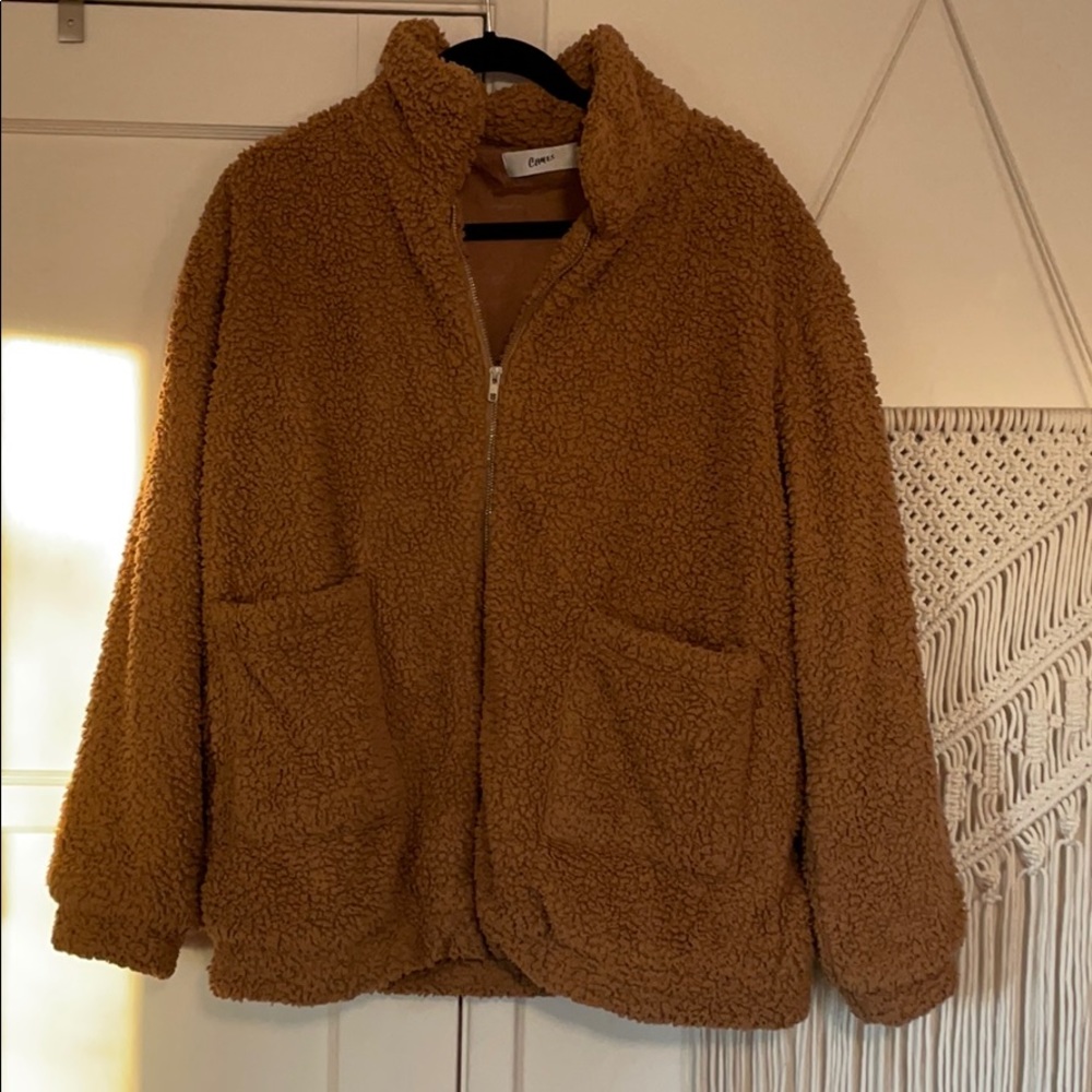 Fuzzy caramel jacket